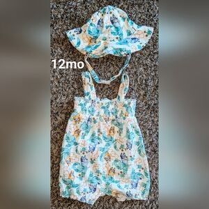 BLUEY Floral Baby Romper with Headband